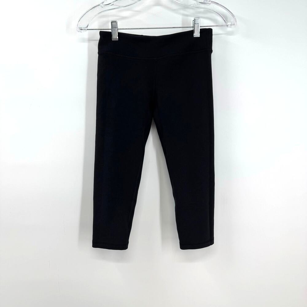 Ivivva Lululemon Girls Cropped Leggings 12 Black Activewear Cheer Gymnastics